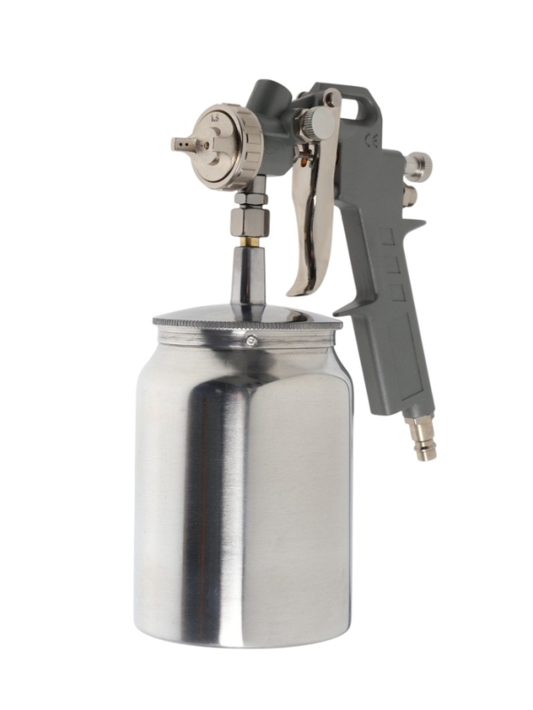 Краскораспылитель пневматический ТУНДРА, до 4 бар, сопло 1.5 мм, нижний бачок 1 л