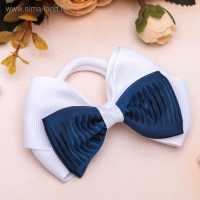 Резинка для волос "Школьница" бант классика, 8 см, бело-синий Резинка для волос "Школьница" бант классика, 8 см, бело-синий