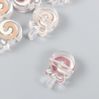 Набор бусин пластик "Кофейный аромат, Леденец на палочке" глянец набор 6 шт 1,8х2,8х0,9 см