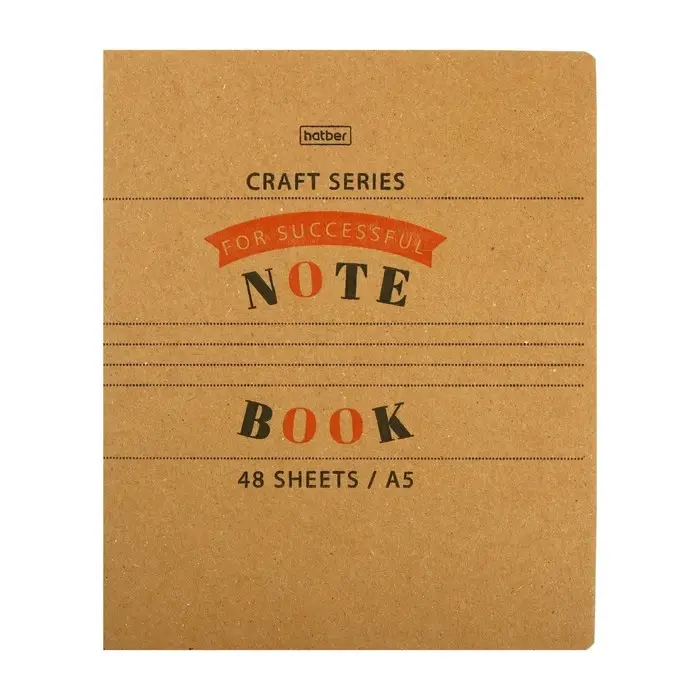 Тетрадь 48 листов, в клетку, "КРАФТ", обложка крафт-картон, блок офсет 65г/м&sup2;, МИКС