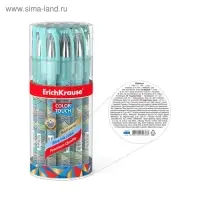 Ручка шариковая ErichKrause ColorTouch Emerald Wave, узел 0.7 мм, чернила синие, длина линии письма 2000 метров