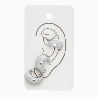 Набор серьги и каффы 4 шт. &laquo;Бублик&raquo;, цвет серебро