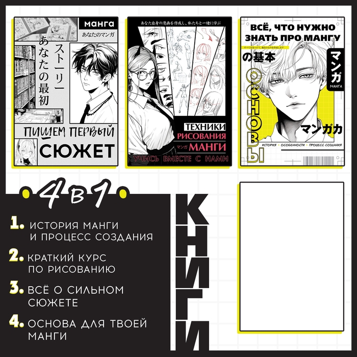 Набор книг 4 в 1 &laquo;Учимся рисовать аниме и мангу&raquo;, А5, 6+