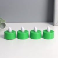 Светодиодные свечи, ночники LED RISALUX &laquo;Граффити&raquo; набор 4 шт., зелёные, RGB, 3.5&times;3.5&times;4 см