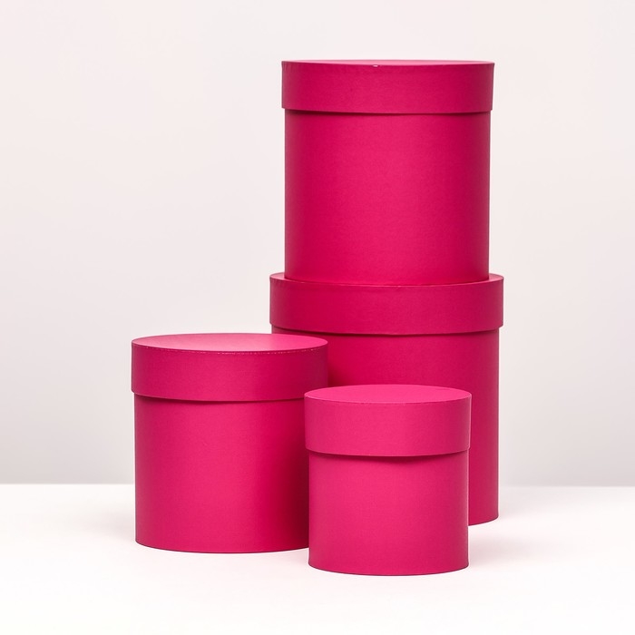 Набор шляпных коробок 4 в 1 Набор шляпных коробок 4 в 1 "Малина", 20 × 20 ‒13 × 13 см