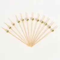 Шпажки деревянные "Жемчужина" , 12 см, набор 12 шт цвет золото
