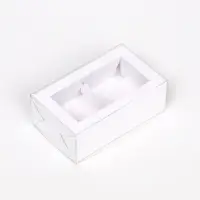 Коробка складная с прозрачной крышкой, 10&times;6&times;3.5 см, белая