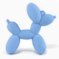 Алмазная мозаика на брелоке "Собачка" светло-голубой