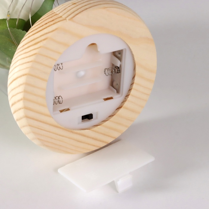 Ночник &laquo;Роза&raquo; LED 3хААА белый 9,5х9,5х14см