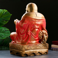 Копилка "Хотей сидя большой" бронза, красный, 32х25х51см Копилка "Хотей сидя большой" бронза, красный, 32х25х51см