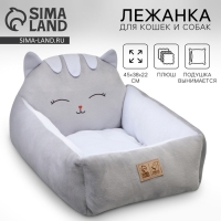 Лежанка с бортиком &laquo;Милый котёнок&raquo; 45х38х22 см
