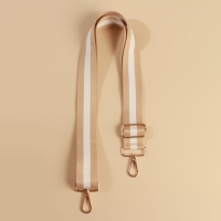 Ручка для сумки, стропа, 139 &plusmn; 3 &times; 3,8 см, цвет бежевый/белый
