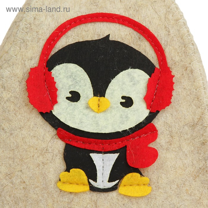 Шапка для бани с детской аппликацией "Лолошенька" войлок