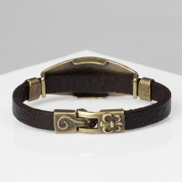 Браслет унисекс &laquo;Атлант&raquo; скорпион, цвет коричневый с чернёным золотом, 22 см