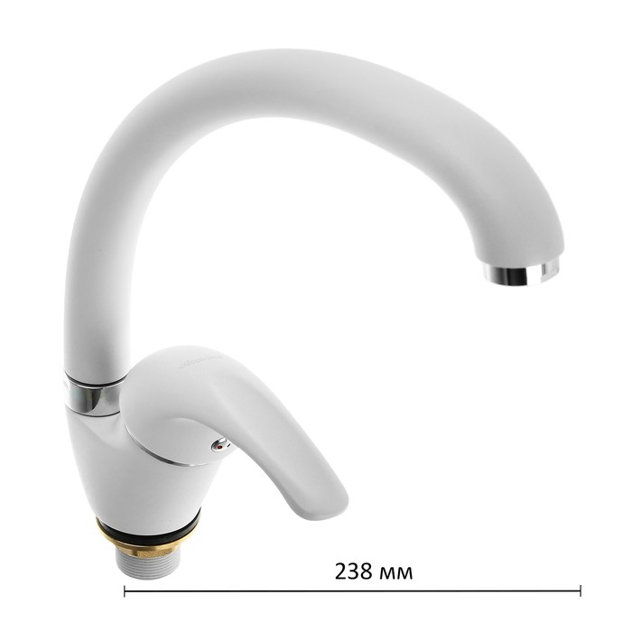 Смеситель для кухни Accoona A84043G, однорычажный, силумин, белый Смеситель для кухни Accoona A84043G, однорычажный, силумин, белый