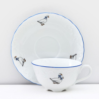 Чайный сервиз на 6 персон &laquo;Рококо. Гуси&raquo;, 15 предметов