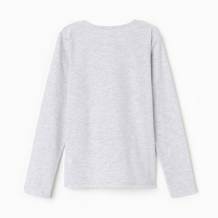 Лонгслив для девочки, цвет серый меланж, рост 152