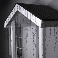 Гирлянда &laquo;Бахрома&raquo; 3 &times; 0.9 м, IP44, УМС, тёмная нить, 232 LED, свечение белое, 220 В