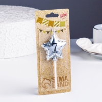 Свеча в торт на шпажке "Воздушный шарик.Звезда", цифра 7, 5,5 см, серебряная Свеча в торт на шпажке "Воздушный шарик.Звезда", цифра 7, 5,5 см, серебряная