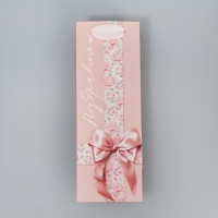 Пакет подарочный под бутылку, упаковка, &laquo;Бутылочка для тебя&raquo;, 9 х 25 х 8.9 см