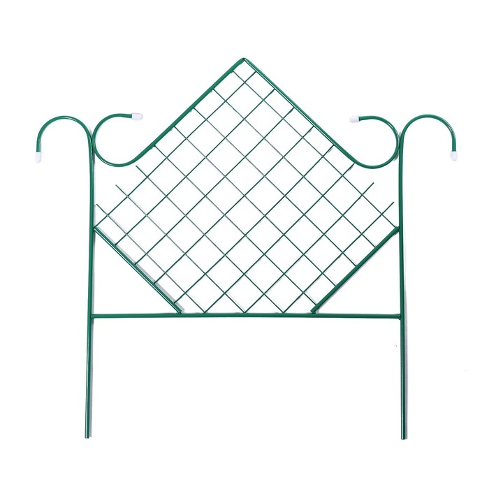 Ограждение декоративное, 90 &times; 500 см, 5 секций, металл, зелёное, &laquo;Ромб&raquo;
