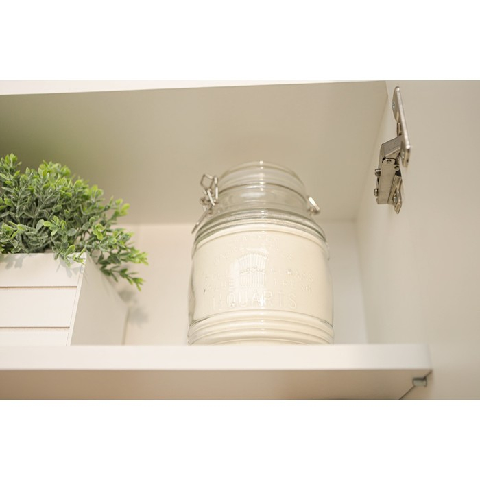 Банка стеклянная для хранения сыпучих продуктов Доляна &laquo;Уют&raquo;, 2,1 л, 12&times;19 см, с бугельным замком