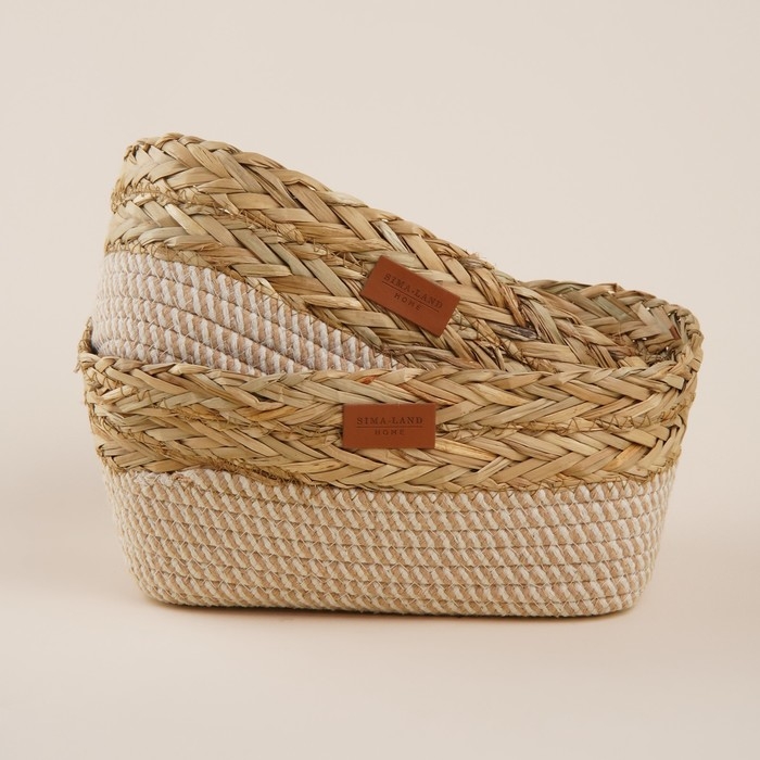 Корзины для хранения ручной работы SL Home, 2 шт: 28&times;18&times;10 см, 30&times;20&times;12 см