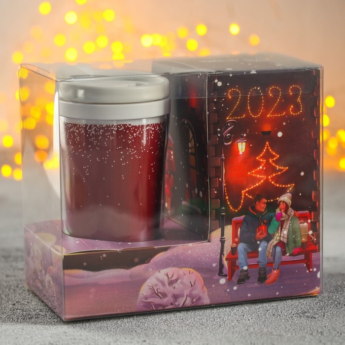 Подарочный набор &laquo;Happy New Year&raquo;: горячий шоколад 4 шт. х 25 г., маршмеллоу 50 г., термостакан 250 мл.