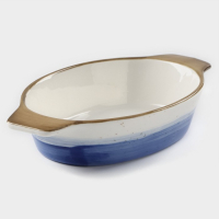 Форма для запекания из фарфора овальная Доляна &laquo;Космос&raquo;, 500 мл, 22,5&times;13&times;4,5 см, цвет синий