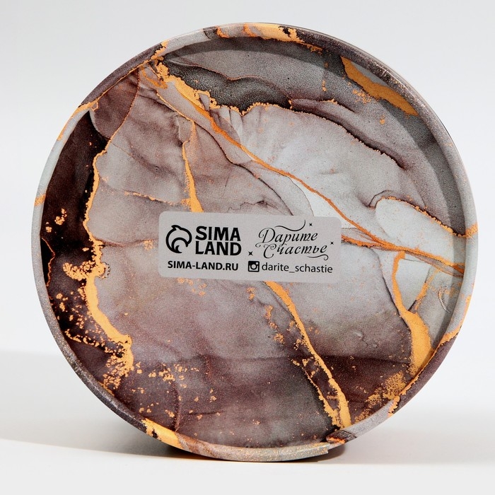 Коробка для макарун, кондитерская упаковка тубус с окном, &laquo;Мрамор&raquo; 12 х 12 х 5 см