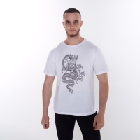 Футболка мужская «Дракон», цвет белый/принт чёрный, размер 48 Футболка мужская «Дракон», цвет белый/принт чёрный, размер 48