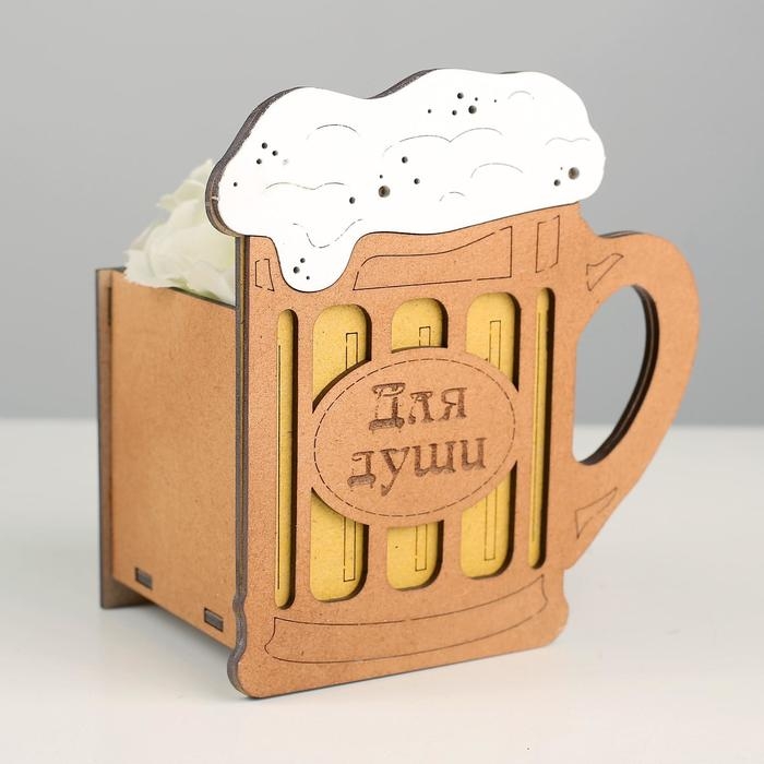 Кашпо деревянное 15х9х15,5 см Кашпо деревянное 15х9х15,5 см "Для души", дуб-лимон