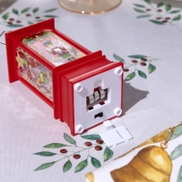 Светодиодная фигура &laquo;Красный фонарь с щелкунчиком&raquo; 5 &times; 12 &times; 5 см, пластик, батарейки AG13х3 (в комплекте), свечение тёплое белое