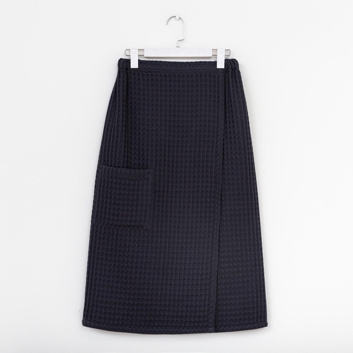 Парео вафельное банное Этель &laquo;Boho&raquo; 80*145 см. цв. темно-серый, 100% хл, 290 г/м2