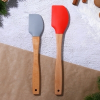 Новый год. Набор силиконовых лопаток &laquo;Лесная сказка&raquo;, 2 шт в наборе (26х5 см, 23.3х4.3 см)