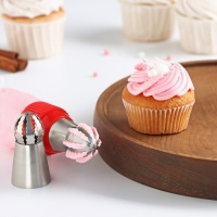 Насадка кондитерская &laquo;Сфера.Волна с цветком&raquo;, d=3 см, выход 2,3 см, нержавеющая сталь