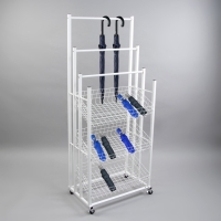 Стойка под зонты, разборная, 3 наклонные корзины, 3 яруса, 60&times;40&times;150 см, цвет белый