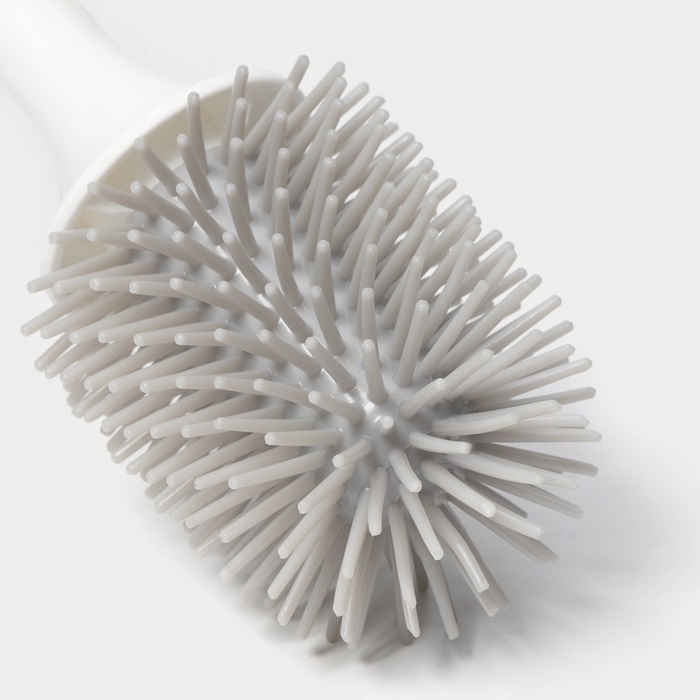 Ёршик для унитаза SAVANNA, настенный, силиконовый с емкостью для моющего средства, 10.5×10.5×41 см, белый Ёршик для унитаза SAVANNA, настенный, силиконовый с емкостью для моющего средства, 10.5×10.5×41 см, белый