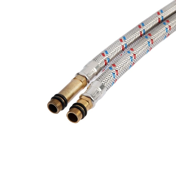 Подводка для смесителя ZEIN, гайка 1/2 Подводка для смесителя ZEIN, гайка 1/2", штуцер М10, 50 см, ключ для монтажа, набор 2 шт