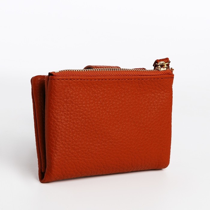 Кошелёк женский на кнопке, цвет рыжий Кошелёк женский на кнопке, цвет рыжий