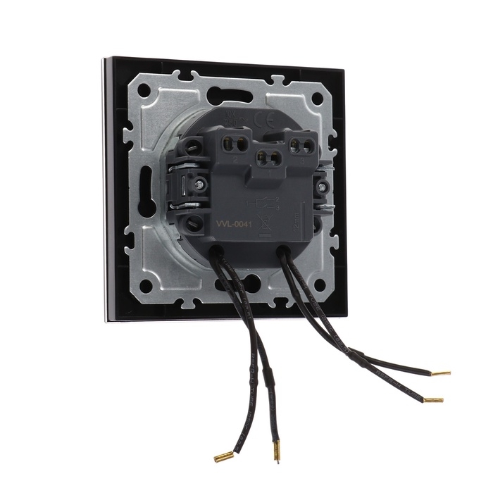 Выключатель TOT Glossy Glass, 10 А, 2 клавиши, с подсветкой, скрытый, стекло, черный Выключатель TOT Glossy Glass, 10 А, 2 клавиши, с подсветкой, скрытый, стекло, черный