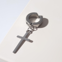 Моно-серьга «Крестик» удлинённый, цвет серебро Моно-серьга «Крестик» удлинённый, цвет серебро