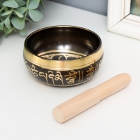 Поющая чаша металл "Иероглифы" с резонатором 4,5х9,5х9,5 см Поющая чаша металл "Иероглифы" с резонатором 4,5х9,5х9,5 см