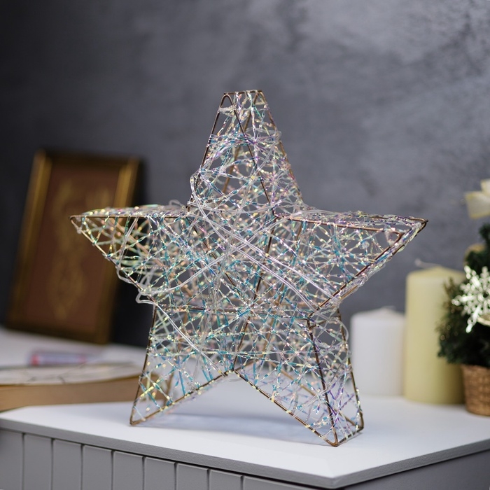 Фигура световая "Звезда плетенная", 30х30х7 см, 30 LED, батарейки ААх3 (не в комплекте), свечение тёплое белое