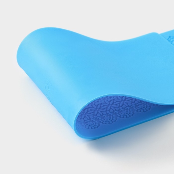 Коврик для айсинга Доляна &laquo;Кружево&raquo;, силикон, 38,5&times;11,4 см, цвет синий