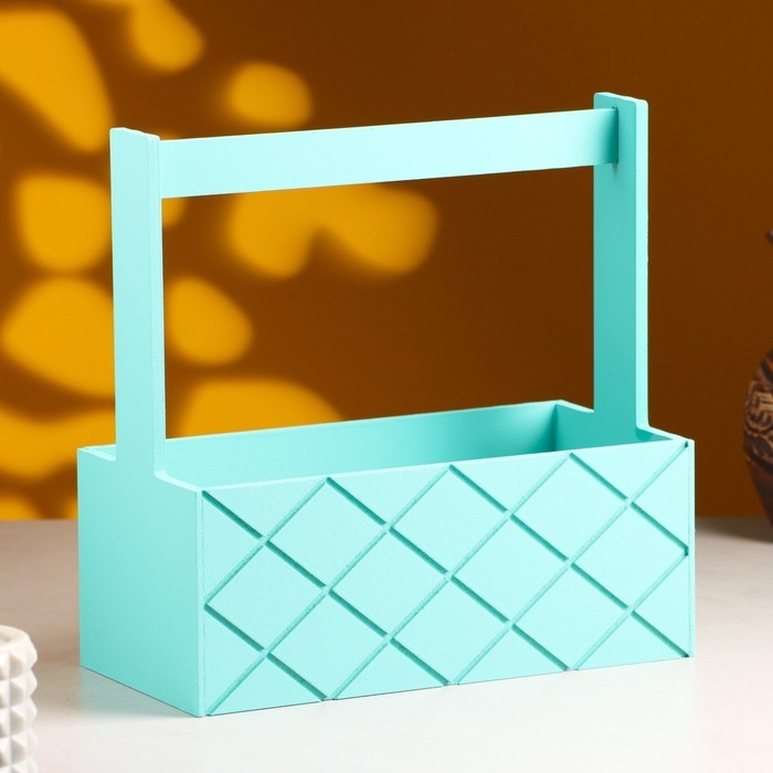 Кашпо деревянное "Эллада большая, сетка", с ручкой, 25&times;12,5&times;10(25) см Тиффани