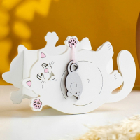 Кашпо деревянное "Котик с мышкой" малый 19х7,5х12 см белый Кашпо деревянное "Котик с мышкой" малый 19х7,5х12 см белый