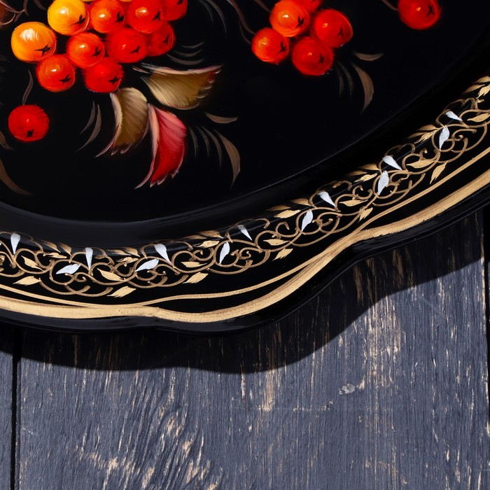 Поднос жостовский , 30х23 см, малый, овал