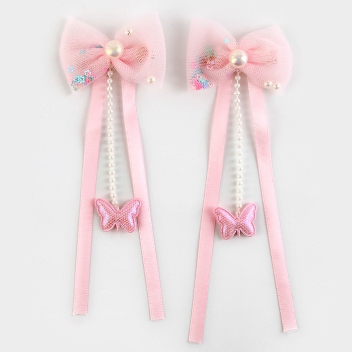 Заколки для волос с бантиком &laquo;Для милой леди&raquo;,2 шт., 4 х 15 см