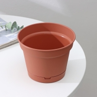Горшок для цветов с поддоном Mint, 1,2 л, d=15 см, h=11,3 см, цвет терракотовый